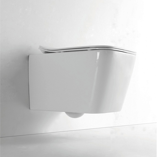 Унитаз подвесной Iberica Blanca Toledo IB.TLD.231.1B1 белый с сиденьем микролифт безободковый каскадный смыв - фото 2