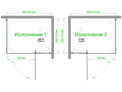 Душевой уголок Royal Bath HPVD RB7090HPVD-C-BL 90х70 стекло матовое профиль черный без поддона - фото 4