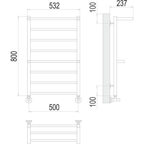 Полотенцесушитель водяной Terminus 4670078529978 55х80 хром - фото 3
