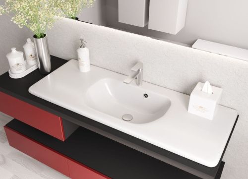 Раковина из искусственного камня Эстет Оливия ФР-00014957 120х50 накладная цвет белый 1 отверстие под смеситель - фото 4