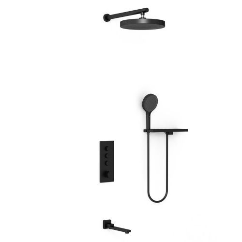 Душевая система Vincea VSFW-433TI2RMB встраиваемая в стену цвет черный с термостатом - фото 2