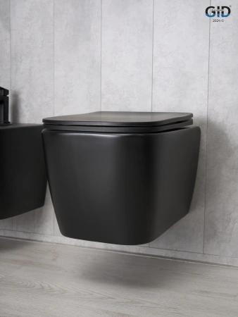 Унитаз подвесной Gid Cuadrado 62255Y черный с сиденьем микролифт безободковый