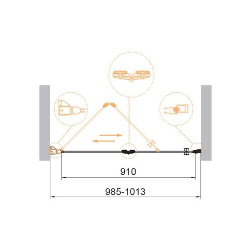 Душевая дверь Cezares ECO ECO-O-BS-12-100-C-Cr 100х195 стекло прозрачное профиль хром - фото 3