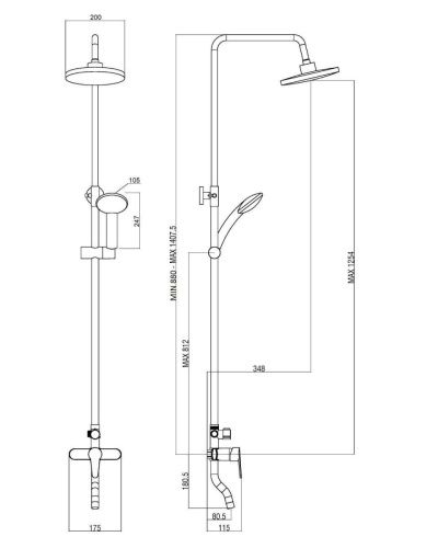 Душевая стойка OneLife P01-911cr настенная цвет хром - фото 5