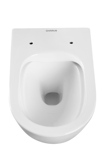 Унитаз подвесной CHARUS TORRE BIANCA EWC700-121W белый с сиденьем микролифт безободковый каскадный смыв - фото 2
