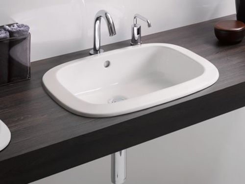 Раковина из сантехнического фаянса Toto LW763Y 50х50 встраиваемая цвет белый - фото 2