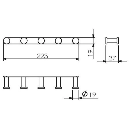 Планка 5 крючков Langberger Accessories 28035A