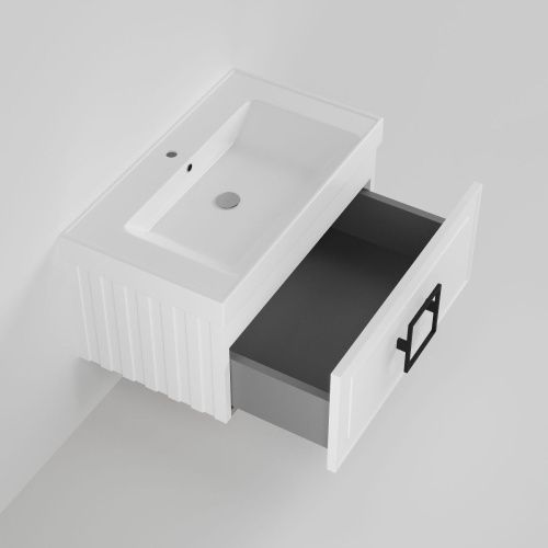 Тумба с раковиной La Fenice CUBO NFNC-01-CUB-B-80-3-80 80х50 подвесная цвет белый - фото 2