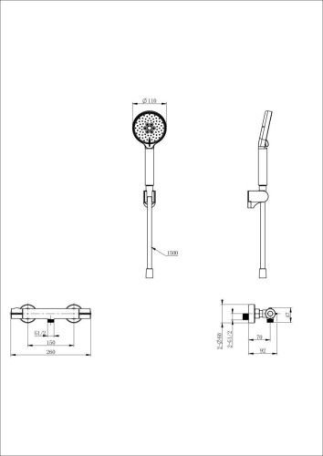 Смеситель для душа Wonzon & Woghand Inn WW-B2063-A-CR настенный хром с термостатом - фото 2
