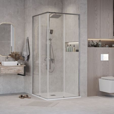 Душевая дверь Grossman Galaxy 1/2.K33.01.11.10.00 110х195 стекло прозрачное профиль хром