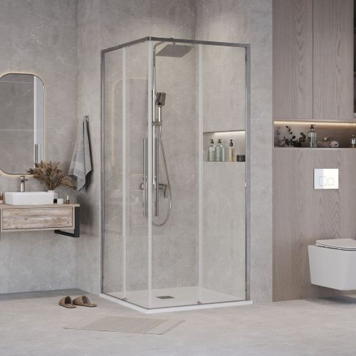 Душевая дверь Grossman Galaxy 1/2.K33.01.10.10.00 100х195 стекло прозрачное профиль хром - фото 5