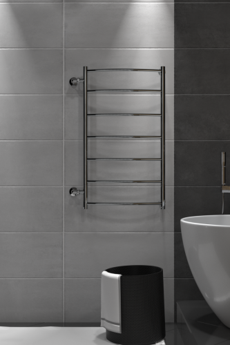 Полотенцесушитель водяной Indigo Arc LASW90-60-б/п-80 70х90 хром - фото 4