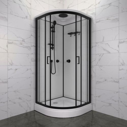 Душевая кабина Тритон Прайм-Блэк Щ0000071582 90х90 четверть круга с крышей ориентация универсальная - фото 4