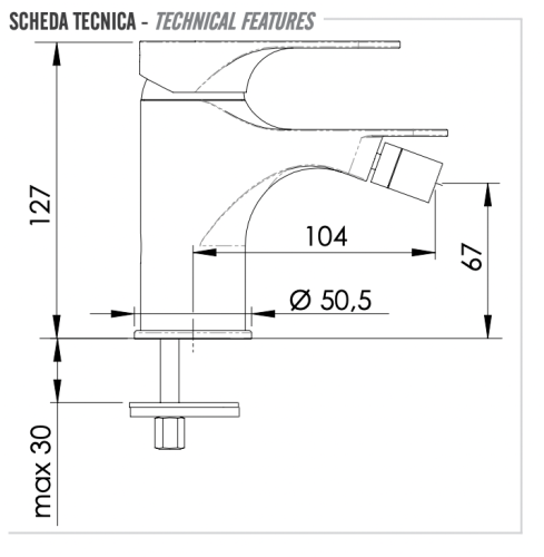 Смеситель Remer Class Line L21 на биде хром - фото 2