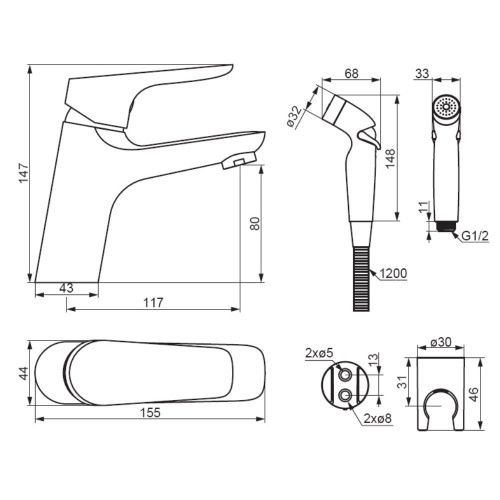 Смеситель Damixa Jupiter 770300300 на раковину черный - фото 4