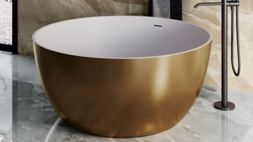 Ванна из искусственного камня Zenon Biwa 4000.000.000.000.31739 120х120 отдельностоящая круглая - фото 5