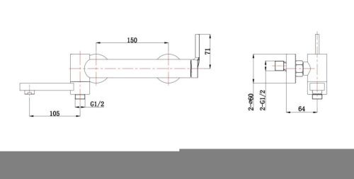 Смеситель BelBagno ETNA ETN-VASM-IN настенный сатин - фото 2