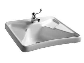 Раковина из сантехнического фаянса Hatria AUTONOMY Y0BV01 70х60 подвесная цвет белый