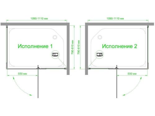 Душевой уголок Royal Bath HPVD RB8110HPVD-T-BL 110х80 стекло прозрачное профиль черный без поддона - фото 4