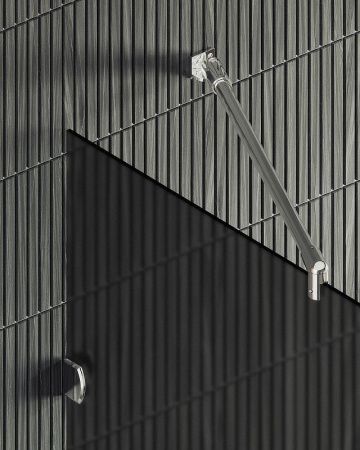 Душевая перегородка Maybah Glass MGD-272-4 90х195 стекло тонированное профиль хром