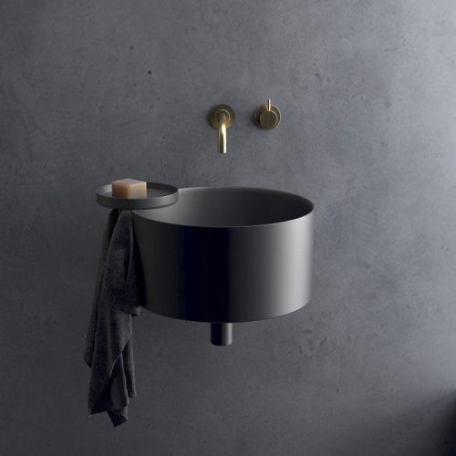 Раковина из сантехнического фарфора Galassia Core 7306NEMT 40х40 накладная цвет черный - фото 2