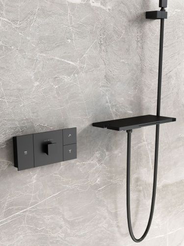 Душевая система Vincea VSFW-2F11TMB встраиваемая в стену цвет черный с термостатом - фото 2