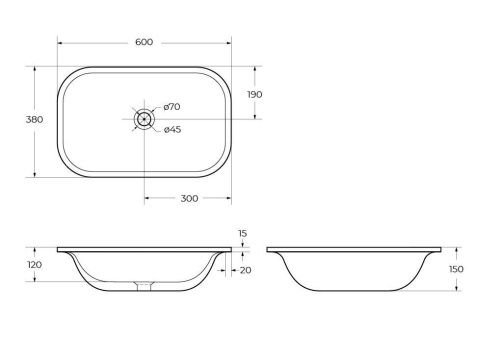 Раковина из сантехнического фаянса Cezares CZR-ARE-60-LVB 60х40 накладная цвет белый без отверстий под смеситель - фото 3