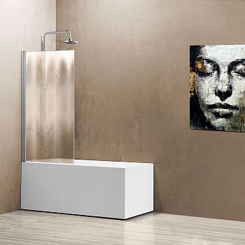 Душевая шторка на ванну Vincea VSB VSB-11800CH 80х140 стекло текстурное профиль хром ориентация универсальная