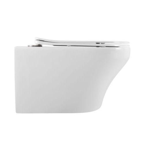 Унитаз подвесной Art&Max Gina AM218CHR/SC белый с сиденьем микролифт каскадный смыв - фото 3