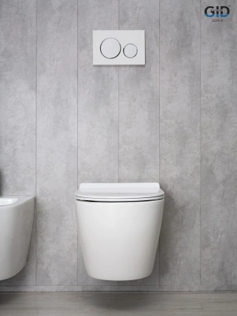Унитаз подвесной Gid Convexo 62256Y белый с сиденьем микролифт безободковый смыв торнадо