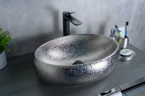 Раковина керамическая Gid Lago 52235 50х30 накладная цвет хром без отверстий под смеситель - фото 4