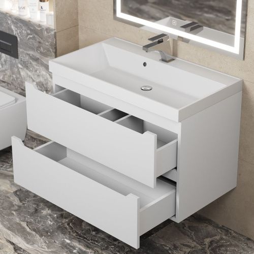 Тумба под раковину Uperwood Tanos 291020244 80х50 подвесная цвет белый - фото 4