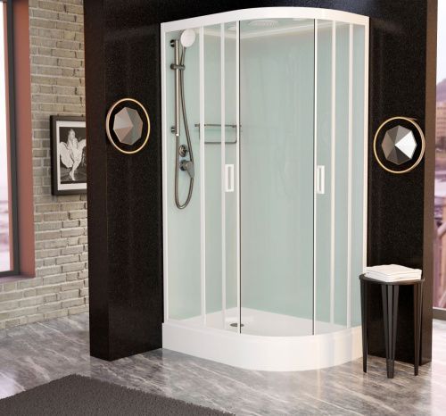 Душевая кабина Frank 418418 100х80 асимметричная с крышей ориентация левая - фото 2