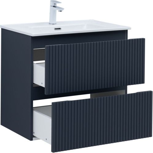 Тумба под раковину Aquanet Джейн (Flat) 00335428 70х50 подвесная цвет синий - фото 4