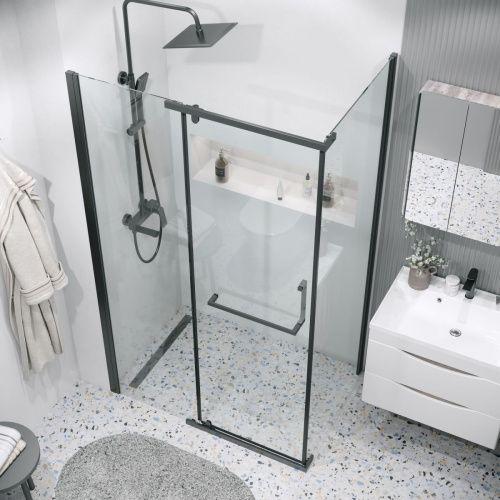 Душевой уголок Grossman Pragma 120.K33.03.1280.21.00 120х80 стекло прозрачное профиль черный без поддона - фото 4