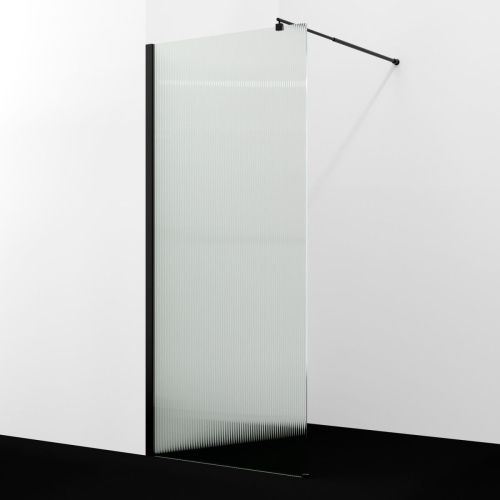 Душевая перегородка Wasserkraft Rur 30W 30W46MB-FL 110х200 стекло рифленое профиль черный - фото 3