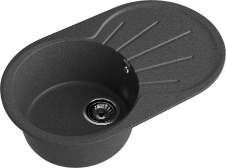 Кухонная мойка Granfest Rondo R-750L графит 75х45 цвет серый поверхность матовая