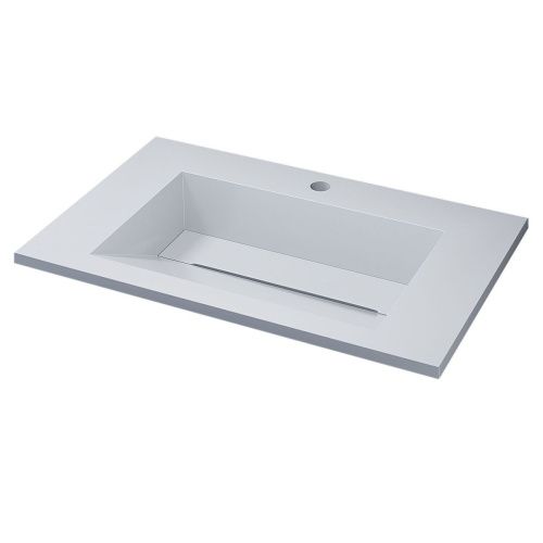 Раковина из искусственного камня Uperwood Next Premium 2900000091 70х50 полувстраиваемая цвет белый - фото 5