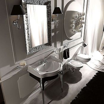 Раковина из сантехнического фарфора Kerasan Retro 104701*3 70х50 подвесная цвет белый 3 отверстия под смеситель