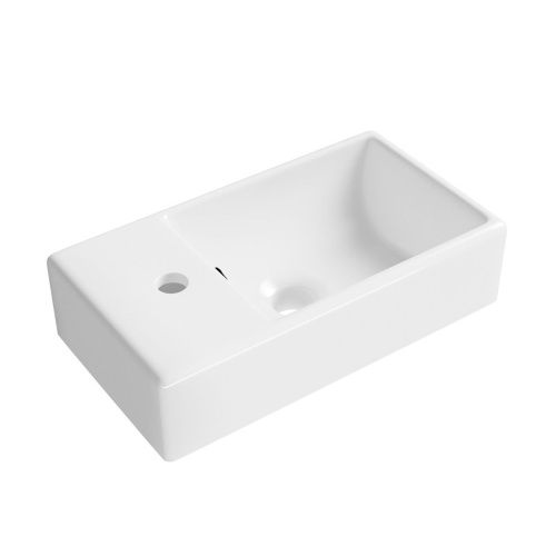 Раковина из сантехнического фарфора Wellsee WC Area 151802000 40х20 накладная цвет белый 1 отверстие под смеситель - фото 2