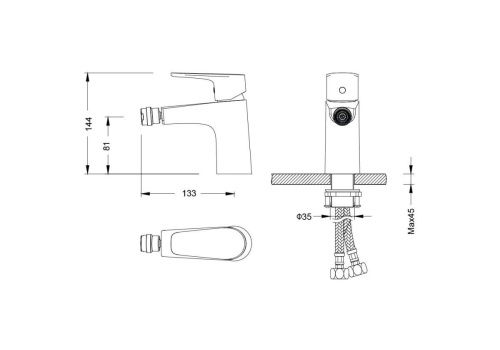 Смеситель Aquatek Бетта AQ1118BGM на биде вороненая сталь - фото 2