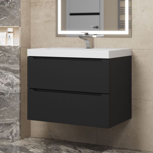 Тумба под раковину Uperwood Tanos 291020231 70х50 подвесная цвет черный - фото 2