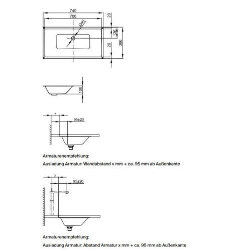 Раковина из нержавеющей стали Bette Loft A231-000 70 см встраиваемая цвет белый без отверстий под смеситель - фото 2