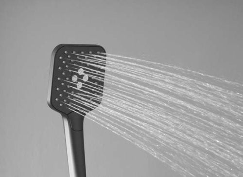 Душевая стойка Vincea Cube VSFS-1C1GM настенная цвет вороненая сталь с термостатом - фото 5