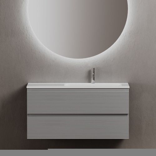 Тумба под раковину Sancos FOLK FL100RES 100х40 подвесная цвет серый - фото 4