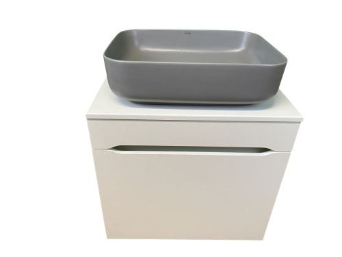 Тумба с раковиной Sintesi STL.W7013_SIN-LVB-APP-409GM 60х60 подвесная цвет белый - фото 4