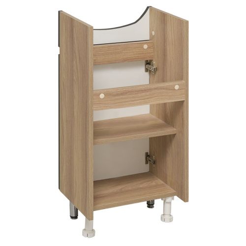 Тумба под раковину Runo ЛАДА 00-00001195 40х30 напольная цвет серый/коричневый - фото 4