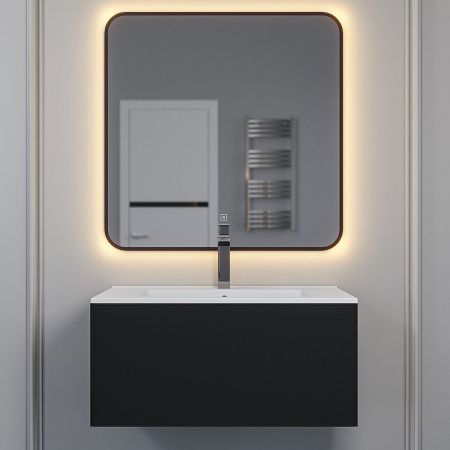 Тумба под раковину Uperwood Parma Premium 3930205464 80х50 подвесная цвет черный