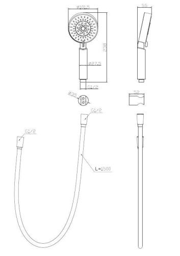 Душевой гарнитур BelBagno ANCONA BB-DFS-5-CRM настенный хром - фото 2