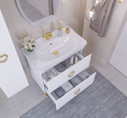 Раковина из сантехнического фаянса Kirovit Модерн 30588 90х50 встраиваемая цвет белый - фото 4